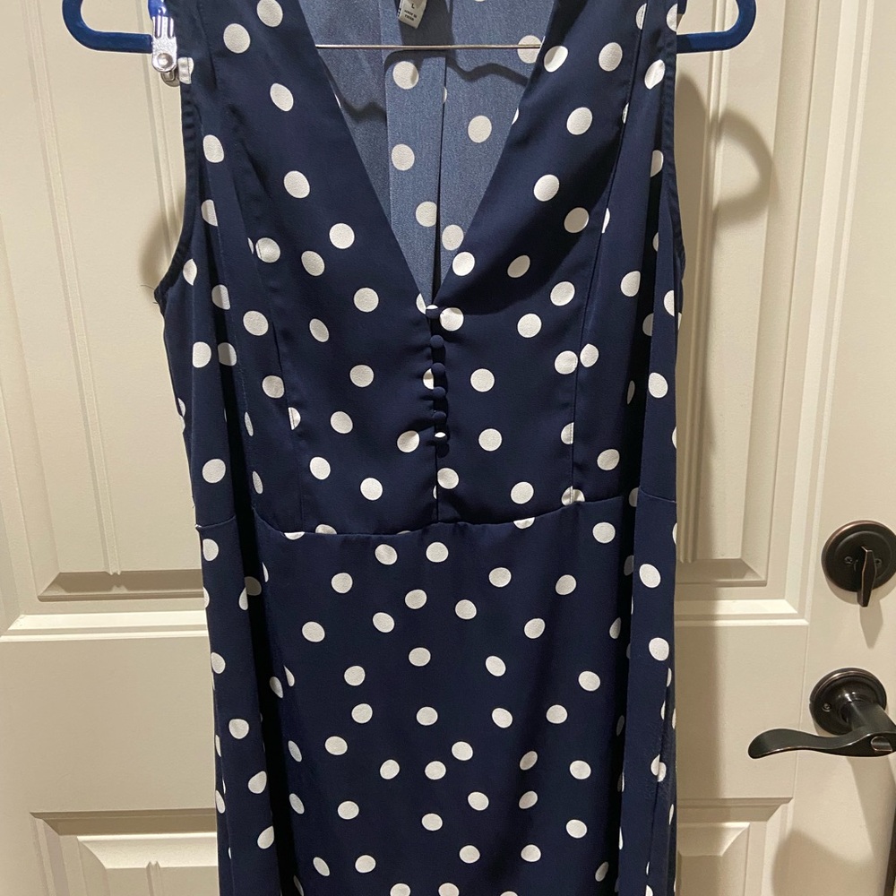 A New Day Blue and White Sleeveless V-Neck Sundress